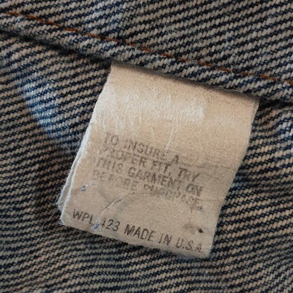 Levis VINTAGE Denim 70506 0216 Trucker Jacket Little e Distressed Made USA 44 - Picture 8 of 11